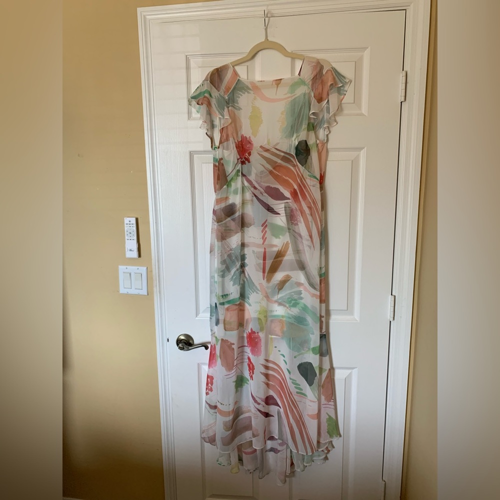Antonio Melani M.G Style Mal Paint Streak Envelope Neckline Cap Sleeve Dress NWT - Picture 5 of 13